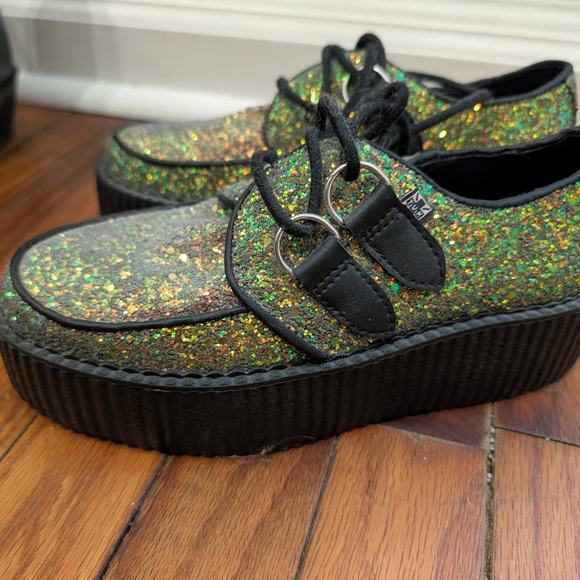 TUK Glitter Platform Shoes - Multicolor and Black - Picture 2 of 3